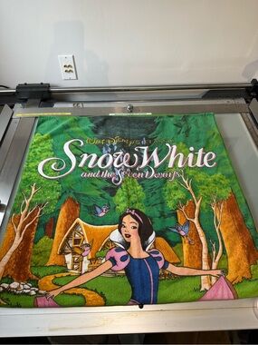 Vintage Disney Snow White Seven Dwarfs Beach Towel Made in Brazil